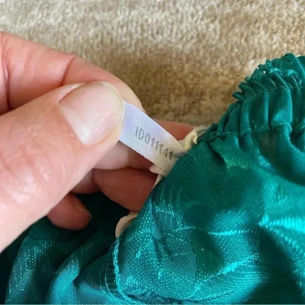 Victoria's Secret Vintage 80s Sheer Green Applique Pajama Bottoms Lounge Pants - Picture 8 of 12